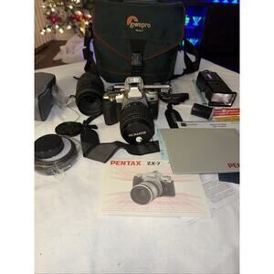 Pentax ZX-7 Bundle W/ 2 Lenses, Filters , Film, Instruction Books - Tested Works